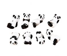 Hustar 8 Stück Panda Keramik Stäbchenbänke Essstäbchen Ablage Zubehör Löffel Gabel Messer Besteck Halter