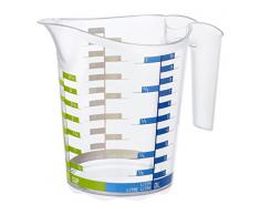 Rotho Domino Messbecher 0.5 l, Kunststoff (BPA-frei), transparent mit Skala, 0.5 Liter (15,8 x 10,1 x 12,7 cm)