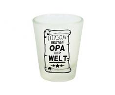 Shirtinstyle Schnaps-Glas 2cl satiniert, Diplom Bester Opa der Welt