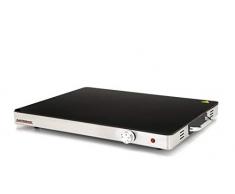 Gastroback 42490 Design Warming Tray, Warmhalteplatte, Speisenwärmer, Tellerwärmer, 400 Watt, extra große Heizfläche 540 x 410 mm, Schwarz, Metallisch