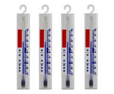 Lantelme 4 Stück Thermometer Set für Kühlschrank und Gefrierschrank anlog mit Haken Hergestellt in Deutschland 4884