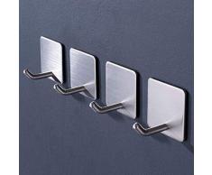 Qeekzeel Haken Selbstklebende Handtuchhaken ohne Bohren Wandhaken Edelstahl Klebehaken für Küche und Bad,4 Stk