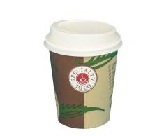 80 Trinkbecher, Pappe mit Deckel To Go 0,2 l Ø 8 cm · 9,1 cm