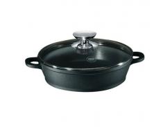 Berndes Schmorkasserolle Aluguss 32 cm Ø, Schmorkasserolle, mit Glasdeckel schwarz