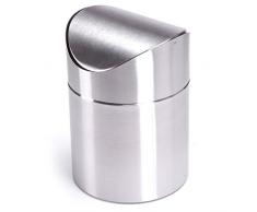 MSV Tischmülleimer Tischabfalleimer Abfallbehälter Küchenabfalleimer Edelstahl Schwingdeckel Maße (ØxH): 12 x 16,5 cm
