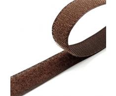 SONGGUO 1 Paar 20mm Bunte Verschlussband velcros Klettbandkabelbinder Vernähen Zubehör, 1 Yard/Lot,Kaffee