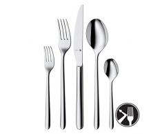 WMF Flame Besteckset 6 Personen, 30 teilig, Monobloc-Messer, Cromargan protect Edelstahl poliert, glänzend, kratzbeständig, spülmaschinengeeignet