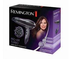 Remington Ionen-Haartrockner Pro-Air Turbo D5220, 2400 Watt, Keramik-Turmalin-Ring, Stylingdüse, Diffusor, schwarz