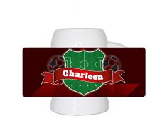 Fußball-Bierkrug mit Namen Charleen und schönem Fußball-Wappen - Fan-Bierkrug personalisiert - Deutschland-Krug - Bierhumpen