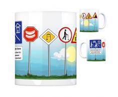 Verkehrsberuhigte Zone Kaffeebecher - hier wohnen Menschen ab 52 Tasse Kaffeetasse Becher mug Teetasse Büro 52. Geburtstag lustig neckisch Tasse Kaffeetasse Rentner Gebiss Rollator Geschenkidee