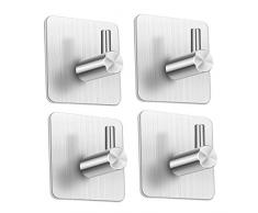 Eletorot Handtuchhaken Handtuchhalter Selbstklebend haken Klebehalter haken Edelstahl Wandhaken, Wasserdicht Haken klebehaken für Bad und Küche, selbstklebnd und ohne Bohren, 4 Stück Set