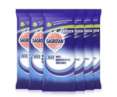 Sagrotan WC-Reinigungstücher – Für eine hygienisch saubere und glänzende Toilette – 6 x 60 Desinfektionstücher in wiederverschließbarer Verpackung