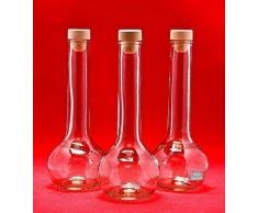 6 Leere Glasflaschen 200ml TUL-HGK Flaschen 200ml mit Saftflaschen 0,2 Liter l Likörflaschen Schnapsflaschen Essigflaschen Ölflaschen zum selbst befallen von slkfactory