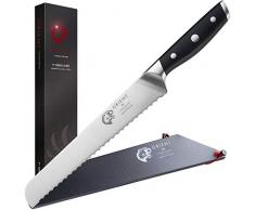 ORIENT Carbon Series - Brotmesser 23cm - X50 Ultra gezähntes Küchenmesser aus rostfreiem Stahl, mit Geschenkbox und Hülle