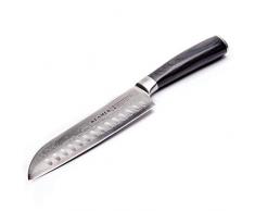 KLAMER Premium Santoku Damastmesser echter japanischer Stahl 18 cm Kochmesser