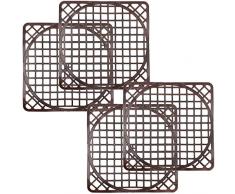 com-four® 4 Spülbeckenmatten universal, Spülmatte schützt die Oberfläche der Spüle und das Geschirr, zuschneidbar in rund (4 Stück - braun)