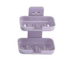DFD Geschirrabtropfschale für Teller, Seifenhalter, Doppelseifenregal, Ablage, Badezimmer-Werkzeug, Badezimmer, Dusche, Seifenbox violett