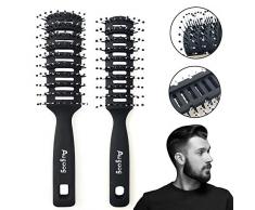 2 Stück Herrenhaarbürste,Vent-Bürste,Styling und Föhnbürste für Zurückgeglättete,Belüftete Haarbürsten Set für Männer Frauen, zum Täglichen Frisieren der Haare