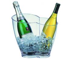 APS 36056 Wein- / Sektkühler 30,5 x 21,5cm, H: 26cm MS, glasklar, 4 Liter, für 2 Flaschen geeignet