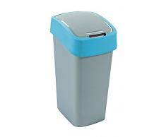 Curver Flip Bin Schwingdeckeleimer 50 Liter silber / blau