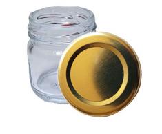 HAUSWIRT 80 Stück X 40ml Einmachgläser • Einkochgläser mit Schraubdeckel to 43 mm Gold • 10, 20, 40, 60, 80, 100, 120, 140, 160 Stück • Große Auswahl Verschiedene Größen und Farben