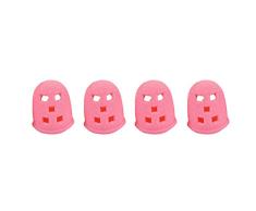 SUPVOX 4 Stück Silikon Fingerschutz Gitarre Fingerkuppenschutz für Gitarren Bass Ukulele Mandoline Größe S (Rosa)