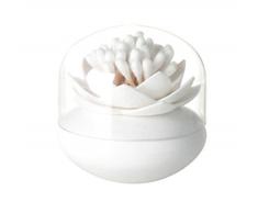 dylandy Wattestäbchen Halter Spender Lotus Form q-tips Wattestäbchen Bälle Organizer Zahnstocher Fall Kosmetik Make-up Aufbewahrungsbox Container (grün), weiß, 8.1 * 8.1 * 8.4 cm