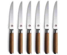 T.G.Y Steakmesser Set，6-teilig Tafel-Messer aus Edelstahl Menümesser Mono Tafelmesser Monobloc-Messer Edelstahl poliert