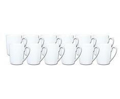 12 Porzellantassen Becher Sydney weiss 28cl - EU Porzellan