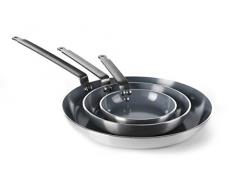 HENDI Bratpfanne, geeignet für alle Herdarten und für den Einsatz in Öfen, Marmor-Antihaftbeschichtung, Pfanne, ø200x(H)40mm, Aluminium