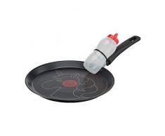 Tefal Creative Einhorn Crepepfanne Pfannkuchenpfanne 25 cm, Crepes Pfanne Induktionsgeeignet, Antihaftbeschichtet, Pfannkuchen Crepes Pancake, inkl Dosierflasche 200ml, schwarz