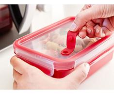Emsa Mikrowellendose, Lunchbox mit Einsätzen, 1,2 Liter, Rot/Transparent, Clip & Micro, 517775