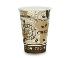 100x Kaffeebecher, Coffee to go Pappbecher, Trinkbecher mit 180 ml Füllvolumen und schöner Optik