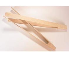 2er Set Grillzange BBQ Zange Buche 30cm Grilltool Pfannenzange Küchenzange Servierzange Grillwender Holzzange Barbecue Grill Universalzange Kochzange Candybar Küchentool EINWEG -verpackt (2)