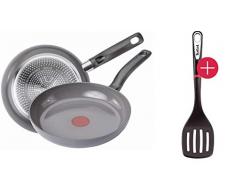 Tefal C53402 Induktion Pfanne 20 cm Keramikversiegelt für krosses braten + Tefal Pfannenwender (ohne Antihaft, Induktionsherd geeignet, hitzebeständiger Thermo Griff)