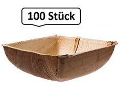 Blanc HYGIENIC Terrine eckig, Palmblattgeschirr, 100 STK, biologisch abbaubar, umweltfreundlich, Maßer 14x14x,5cm