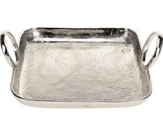 Fair-Shopping Teller Schale Dekoschale Obst-Schale Servier-Platte Tablett Servier-Tablett Deko-Teller Aluminium Variation (26 x 26 cm A150)