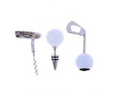 B Blesiya 3er Set Lustig Weinstopper Set mit Flaschenöffner Weinflaschenöffner für Weinflaschen Bier Champagner - Silber