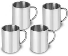 normani 1-4 Edelstahl Outdoor Tassen | Kaffee Tasse 250 ml | doppelwandig isoliert Farbe 4 Stück