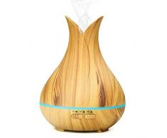 Brilex Aroma Diffuser 150ml ätherisches Öl Zerstäuber Ultraschall Aromatherapie Holzmaserung Luftbefeuchter Wasserlose Auto-off für Frische Luft, Heim Dekoration, Beste Geschenke für Trockene Haut