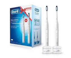 Oral-B Pulsonic Slim One 2900 Elektrische Schallzahnbürste mit 2. Handstück, für weißere Zähne in 2 Wochen, weiß