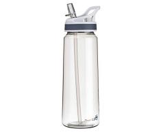 AceCamp TRITAN Trinkflasche | Wasserflasche auslaufsicher BPA-Frei | Sportflasche Trinkhalm I 750 ml I Grau I 15551
