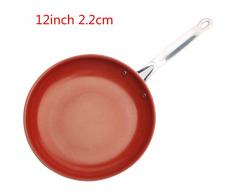 LXYZ Bratpfanne,Topf Antihaftpfanne Kupferpfanne 12-Zoll-Kochgeschirr Backofen & spülmaschinenfest Keramikpfanne Antihaft-Bratpfanne Rote Pfannen Kupferpfanne Geeignet für die Küche