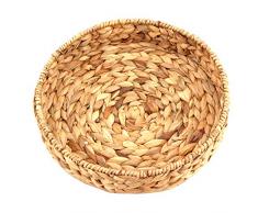 Decorasian Tablett rund geflochten aus Seegras - Wasserhyazinthe - Set 32cm + 28cm Durchmesser
