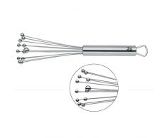 WMF Profi Plus Mini Rührblitz, 21 cm, Schneebesen mit Edelstahl-Kugeln, Cromargan Edelstahl, teilmattiert, Rührbesen, Quirl, spülmaschinengeeignet