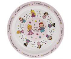 „Always be a Princess“ rosa Melamin-Kunststoff-Teller für Kinder, 21 cm