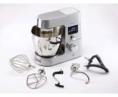 Kenwood Cooking Chef Gourmet KCC9060S Küchenmaschine (mit Kochfunktion, Induktionskochfeld von 20, 180°C, 24 voreingestellte Programme, 6,7 l Rührschüssel, 1500 W, inkl. 9-teiligem Set) silber