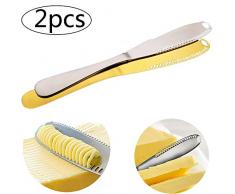 Käsemesser - WENTS 2PCS Multifunktions-Buttermesser aus Edelstahl mit Wellenschliff, Küchen-Käsereibe für gleichmäßige Saucenverteilung