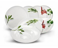 CreaTable - EUROPA KRÄUTER - Pastateller BASILIKUM 27 cm aus Porzellan