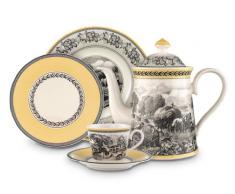 Villeroy & Boch Audun Ferme Untertasse, 18 cm, Premium Porzellan, Weiß/Bunt